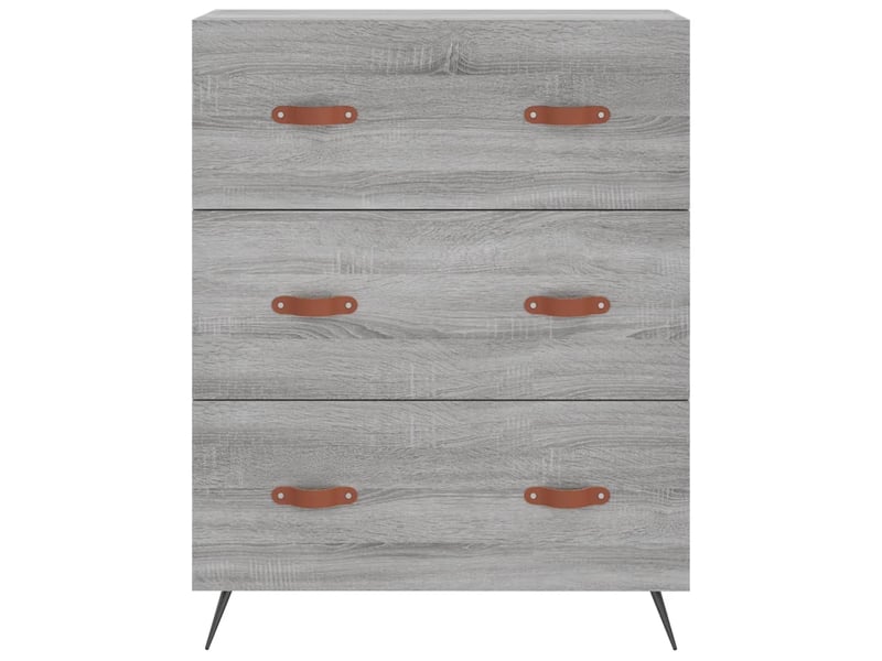  Commode, armoire à tiroirs bureau sonoma gris 69,5x34x90 cm bois d'ingénierie  - Conforama E