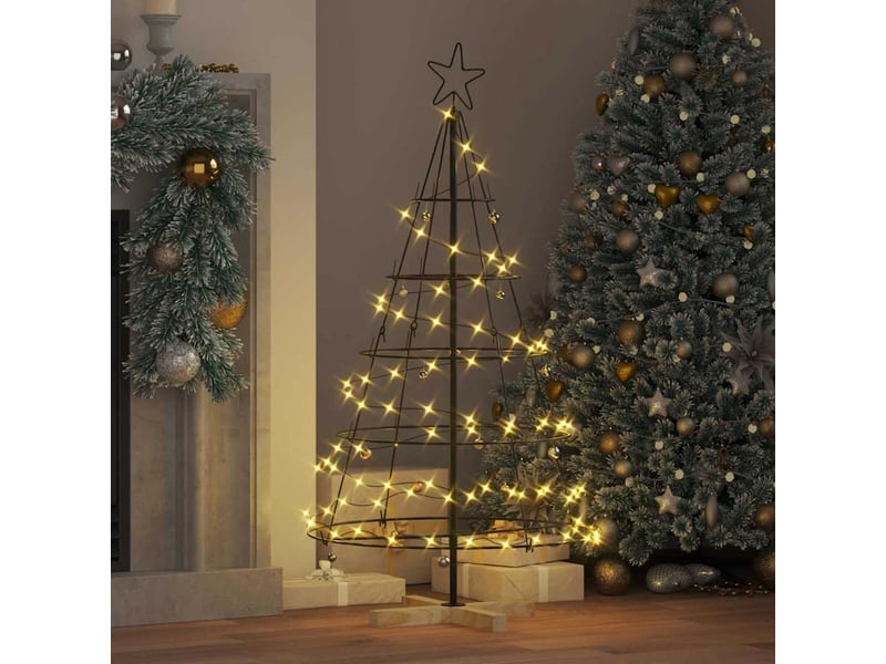  Sapin de noël, arbre de noël en métal avec support kuopio 125 cm acier noir  - Conforama D