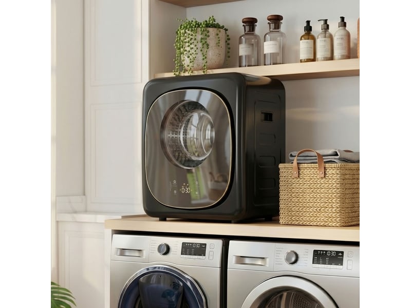  Sèche-linge à condensation 48x43x57 cm – noir – pompe à chaleur, 5 modes, compact pour petit espace  - Conforama D