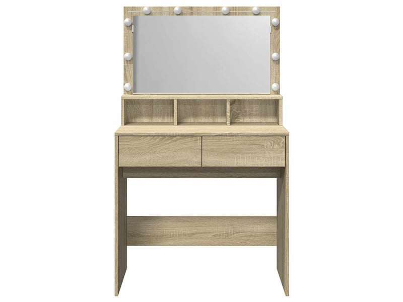 Coiffeuse, table de maquillage avec led chêne sonoma 80x41x134,5 cm - Conforama E