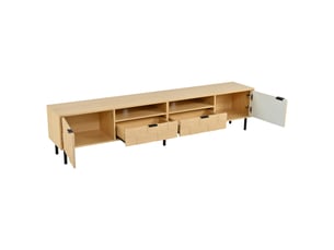 Meuble tv coloris naturel 200 cm <strong>KORFEE</strong>  <strong></strong>