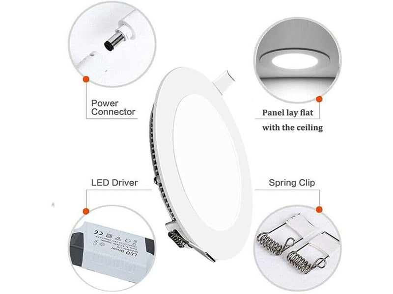  Panneau led encastrable rond slim 6w 4000k 118 mm ip65 600 lm 238073_AABTU35289_6_DROPFR - Conforama C