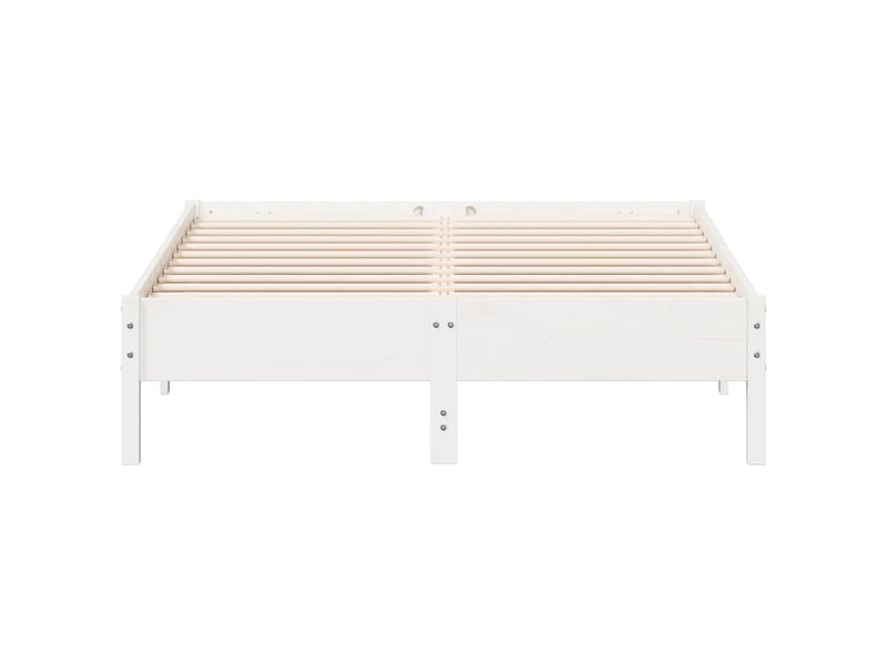  Lit double- lit adulte -  cadre de lit sans matelas blanc 135x190 cm bois de pin massif  - Conforama C
