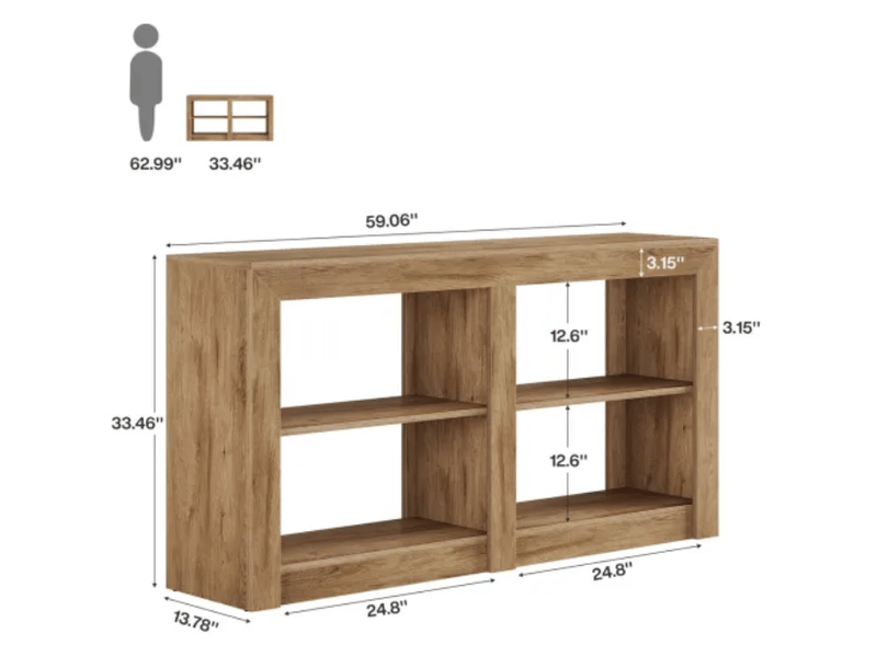  Table console 150x35x85 cm à 3 niveaux mdf marron  - Conforama C