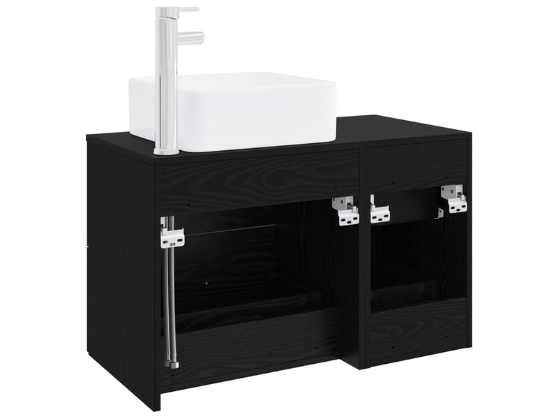  Ensemble de mobilier de salle de bain 2 pcs chêne noir shl4604  - Conforama E