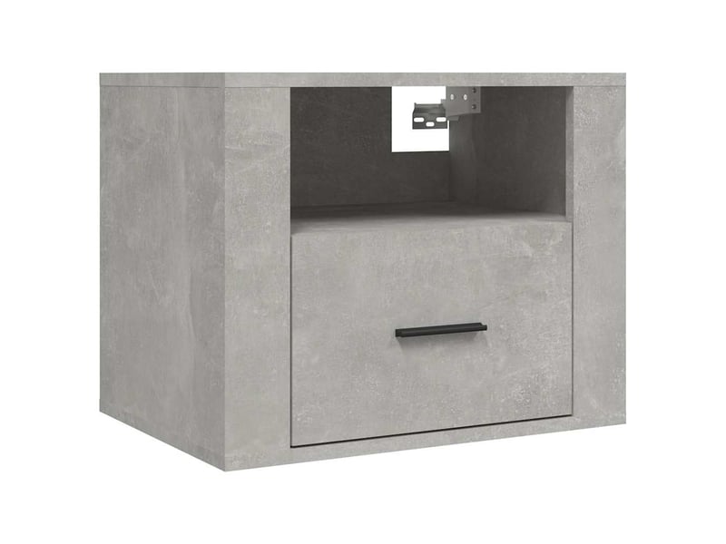  Table de chevet - cabinet de chevet - table de nuit murale gris béton 50x36x40 cm  - Conforama A
