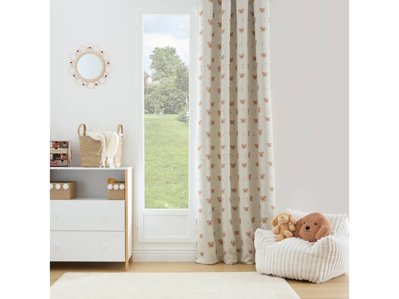  Rideau occultant enfant billie 140x260cm beige motif oursons BILLIE - Conforama B