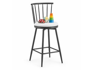 tabouret de bar <strong>HAVRYA</strong> - blanc hauteur d'assise 59 cm vendu Par paire