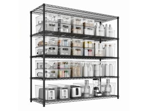 Rayonnage métallique autoportant - 5 niveaux réglables, acier carbone robuste, cuisinecavecelliergarage l 150 x l60 x h 195 cm