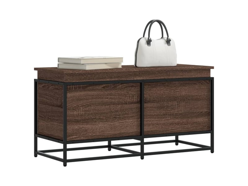  Boîte de rangement, coffre de rangement avec couvercle chêne marron bois ingénierie shl413  - Conforama B