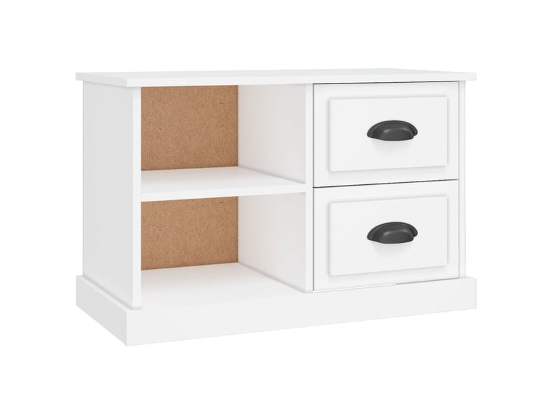 Meuble tv - banc tv - meuble de rangement blanc 73x35,5x47,5 cm bois d'ingénierie  - Conforama A