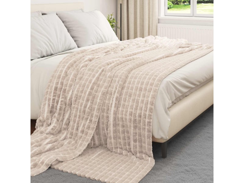  Couverture jetée de canapé 6 pcs beige 270x240 cm 10.5 kg toison  - Conforama C