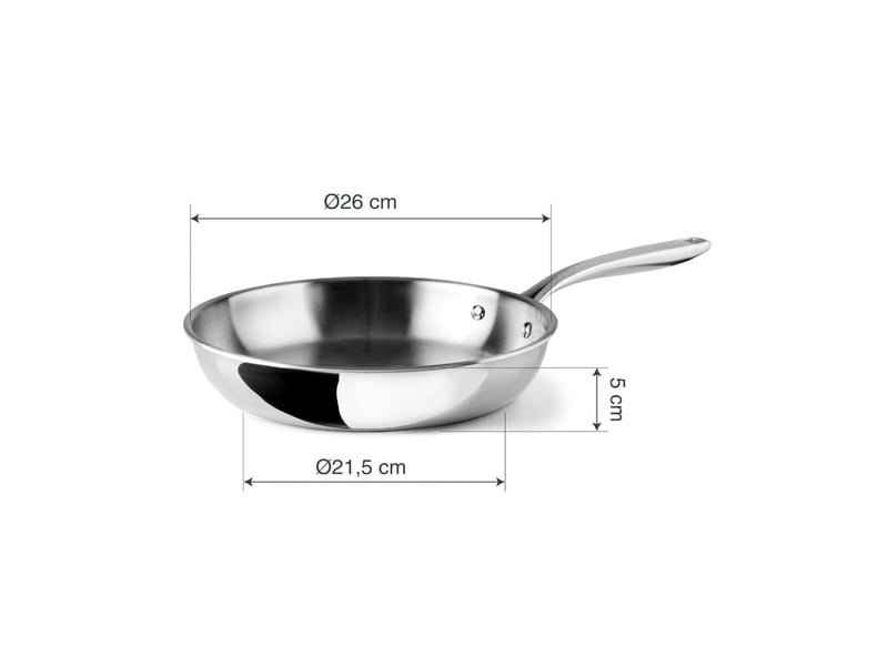  Lacor - poêle inox 26cm  60856 - trichef 60856 - Conforama C
