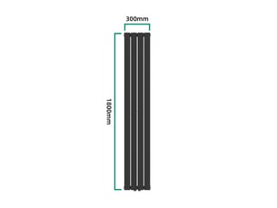 Radiateur à panneaux design double 1122 watts 180 x 30 x 7 cm acier noir 03_0010474