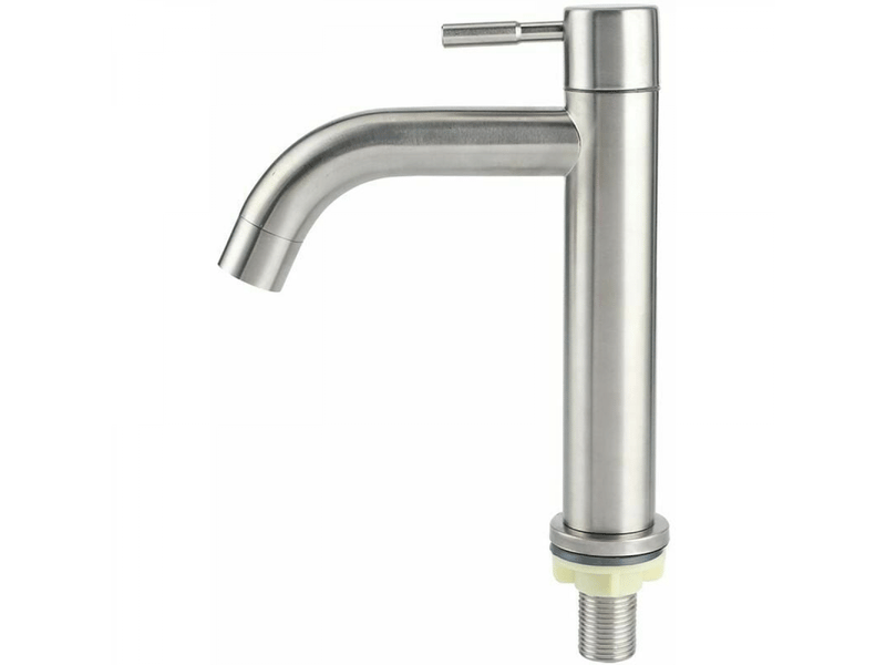  Robinet de grand lavabo monotrou froid en acier inoxydable brossé g12  - Conforama A