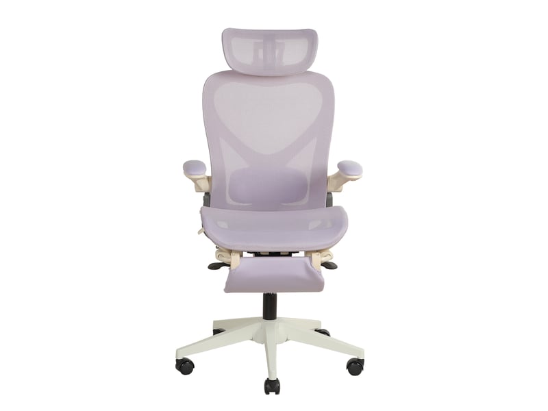  Fauteuil de bureau ergonomique pliable 62 x 48,5 x 129 cm – violet – appui-tête 3d et repose-pieds intégré  - Conforama A