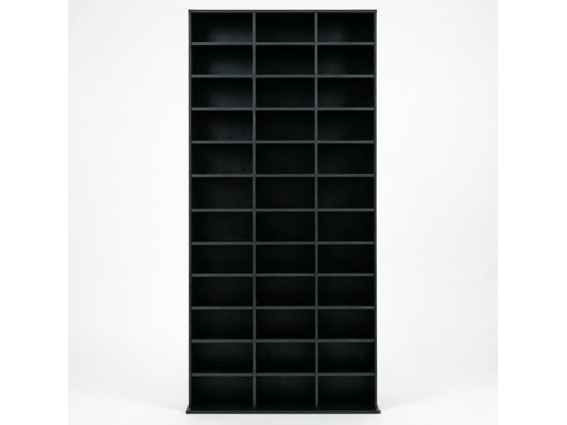  Meuble de rangement médias 102x23.5x195 cm réglable mdf noir  - Conforama A
