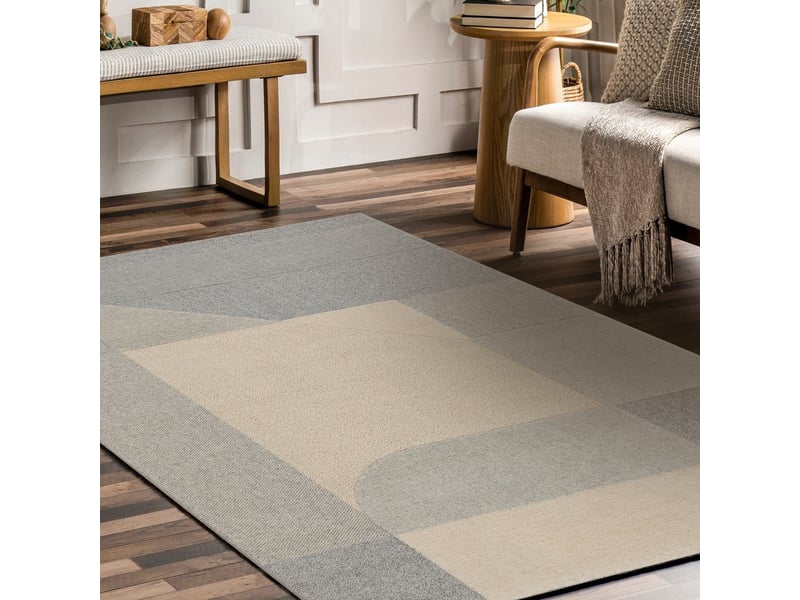  Moquette en laine flux 461.12.ae120 osta - géométrique, structurelle, loft crème   gris 120x170 cm  - Conforama D