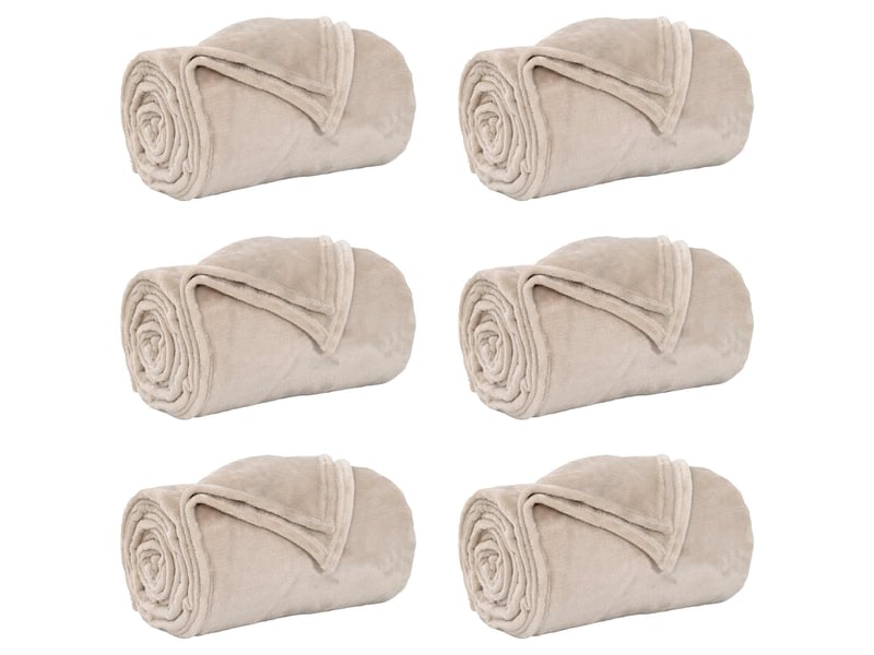 Couverture jetée de canapé 6 pcs beige 240x270 cm 9.93 kg polaire - Conforama A