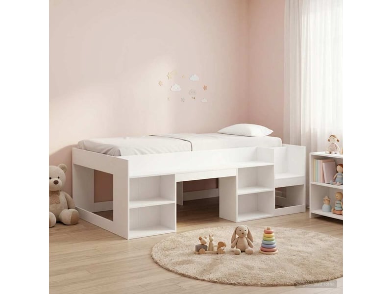  Cadre de lit pour enfants - lit jeune avec rangement blanc 80 x 200 cm  - Conforama B