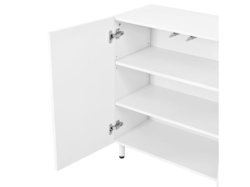  Buffet meuble à chaussures 3 portes mdf et panneau de particules blanc 120x37x80 cm GL8990W - Conforama D