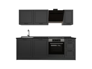 Vicco cuisine, anthracite campagneanthracite, 220cm plan de travail anthracite