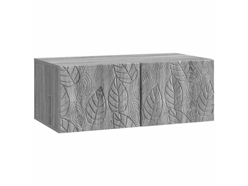  Meuble tv - banc tv - meuble de rangement mural 98 x 41 x 30 cm sonoma gris bois d'ingénierie  - Conforama A