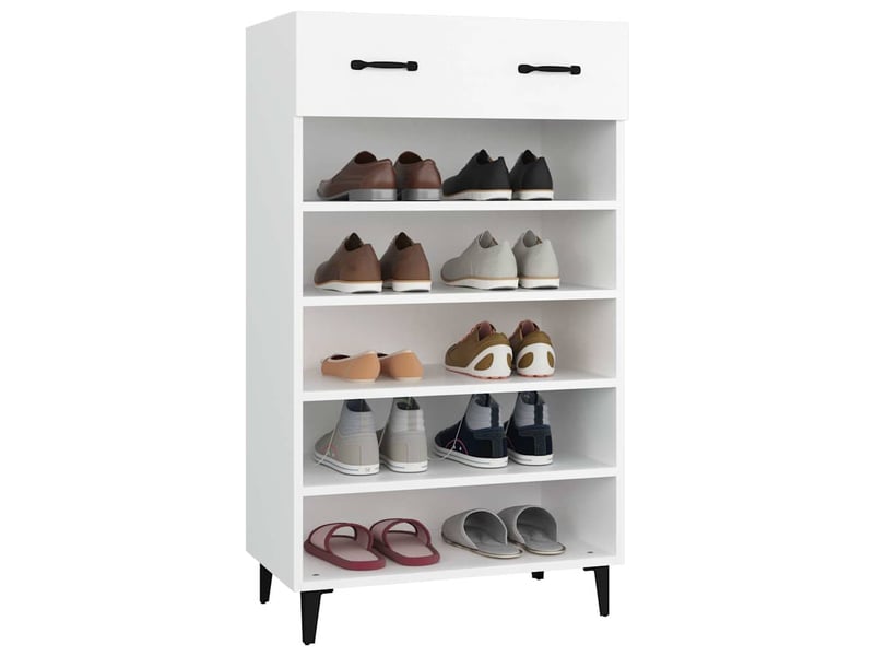  Meuble à chaussure | armoire à chaussures blanc 60x35x105 cm bois d'ingénierie shl6264  - Conforama E