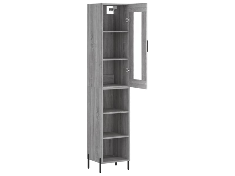  Buffet haut - bahut - meuble de rangement sonoma gris 34,5x34x180 cm bois d'ingénierie  - Conforama D
