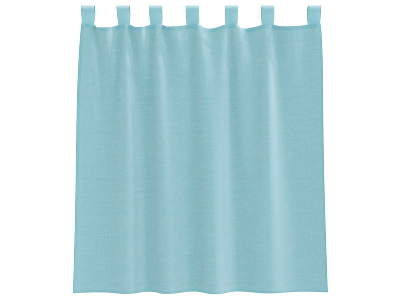 Lot de 2 rideaux en voile, voilages avec boucles turquoise 140x140 cm cf44331 - Conforama D
