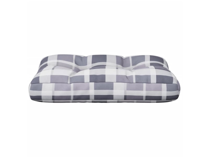  Coussin de palette, coussin de chaise, coussin de canapé motif à carreaux gris 50x40x12 cm tissu cf55359  - Conforama E