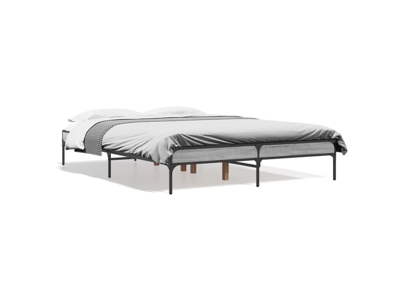  Lit double- lit adulte -  cadre de lit sans matelas sonoma gris 135x190 cm  - Conforama A