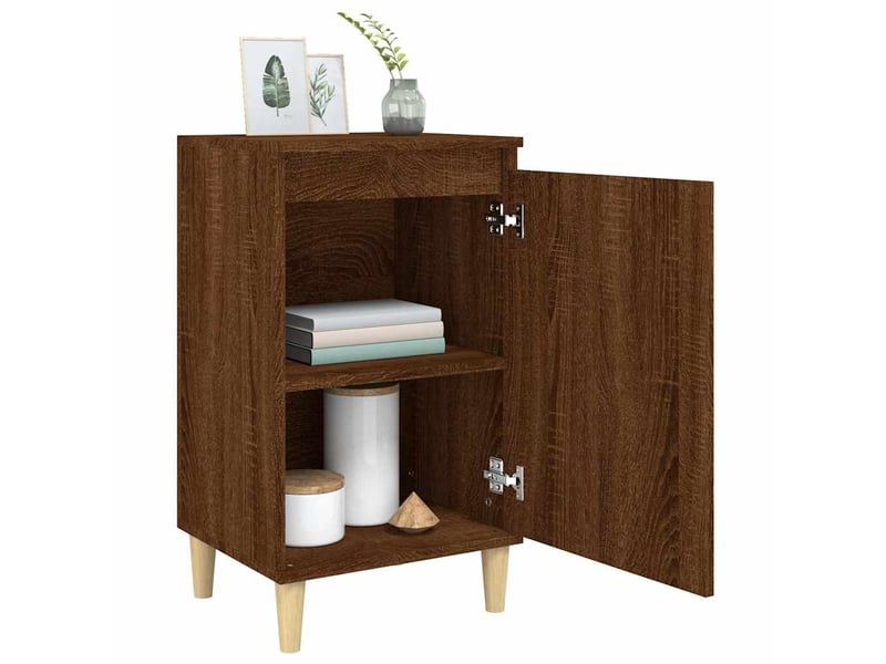  Lot de 2 tables de chevet - cabinet de chevet - table de nuit chêne marron 40x35x70cm bois d'ingénierie  - Conforama C