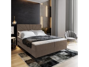 Lit avec rangement 140x200 cm <strong>MASSENO</strong>  <strong></strong> coloris marron