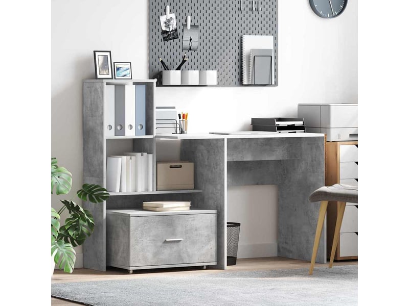  Armoire de rangement bureau, armoire à tiroirs 55 x 45 x 31 cm gris béton  - Conforama B