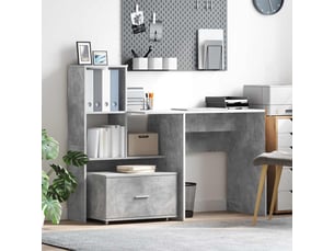 Armoire de rangement bureau, armoire à tiroirs 55 x 45 x 31 cm gris béton