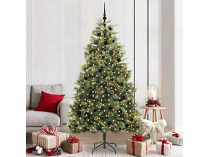 Sapin de noël - arbre de noël artificiel avec branches pliables et cônes 210 cm
