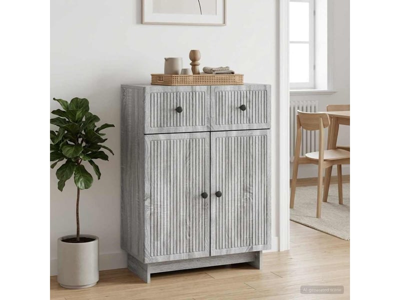  Buffet - bahut - meuble de rangement sonoma gris 66 x 34,5 x 90 cm bois d'ingénierie  - Conforama D