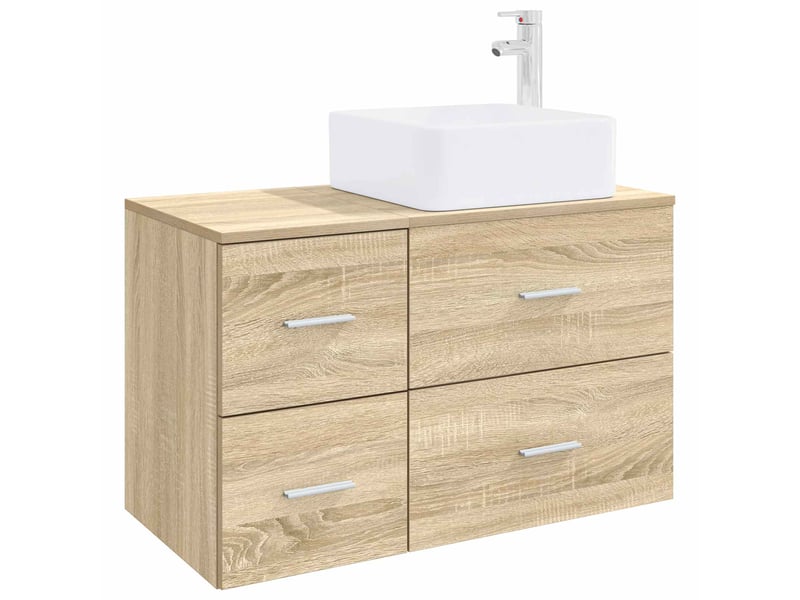  Ensemble de mobilier de salle de bain 2 pcs chêne sonoma shl9580  - Conforama A