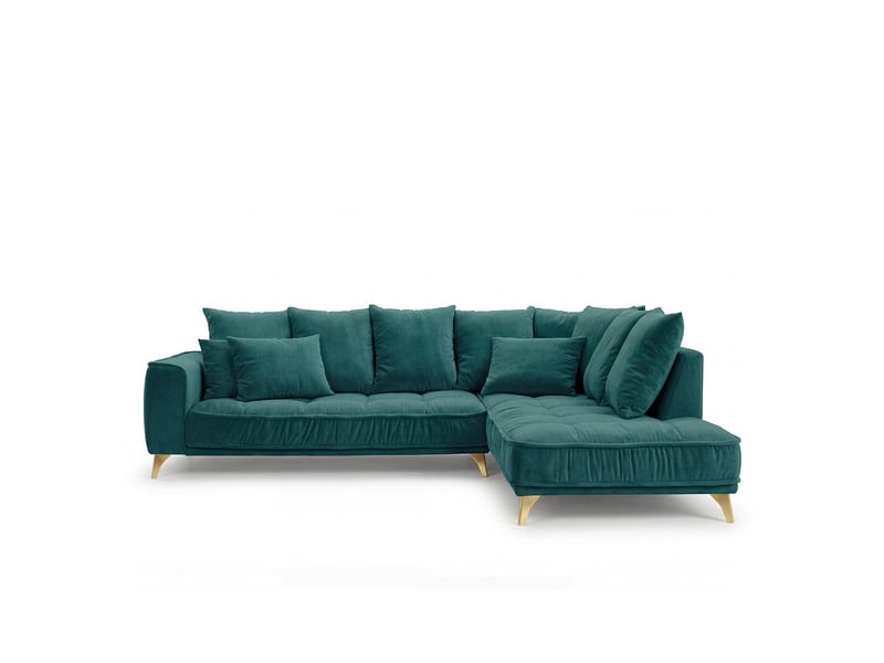  Canapé angle gauche altamo en velours bleu pétrole - 4 places 3CA51.PI.4A.G.24 - Conforama A