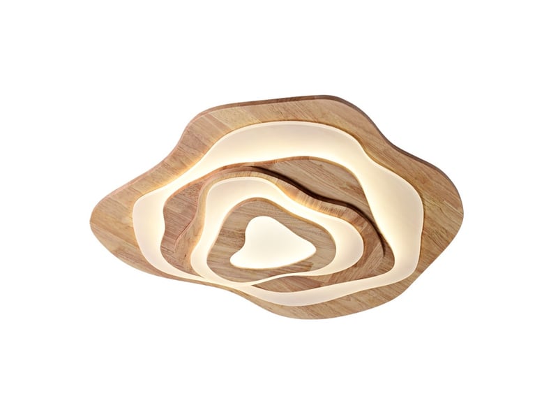 Plafonnier led en bois nuages ø40cm lumière chaude - Conforama A