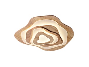 Plafonnier led en bois nuages ø40cm lumière chaude