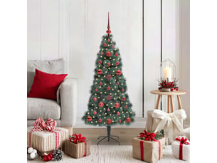 Sapin de noël, arbre de noël artificiel pré-éclairé avec ensemble de boules shl3341