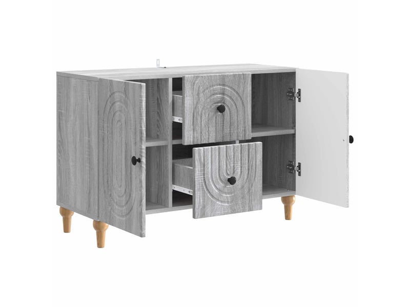  Meuble tv - banc tv - meuble de rangement sonoma gris 89 x 34,5 x 60 cm bois d'ingénierie  - Conforama E