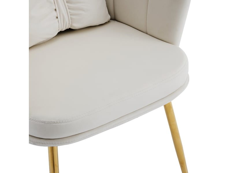 Lot de 6 chaises d'appoint en velours beige 63 x 58 x 77 cm evryae  - Conforama C