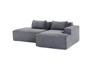 Canapé droit compressé fixe ULEVR  2 places Polyester gris