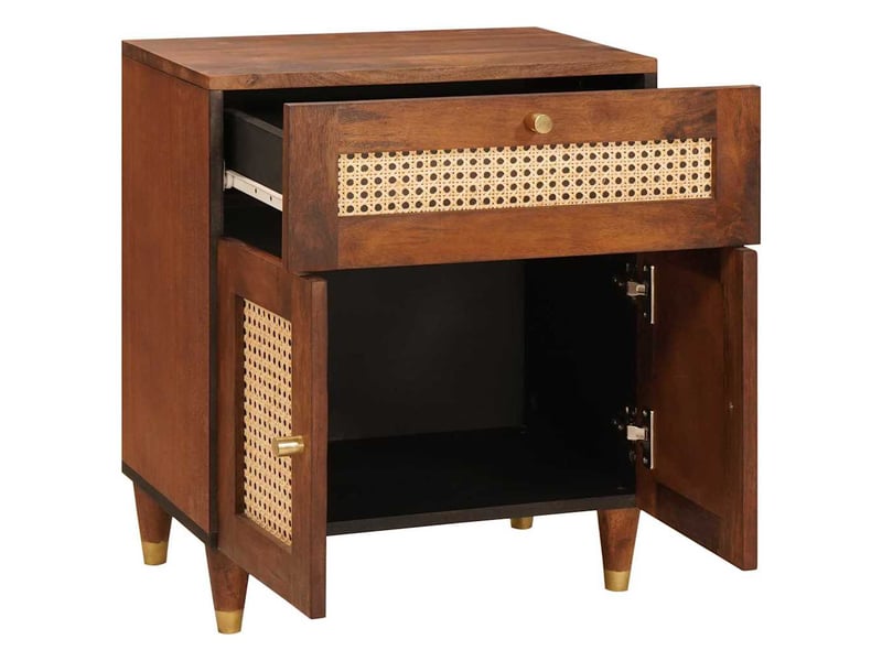  Tables de chevet 50 x 33 x 60 cm bois de mangue massif  - Conforama A