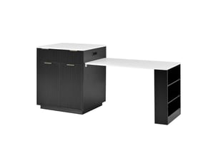 Îlot de cuisine à roulettes 127.5x67x92 cm extensible led mdf noir