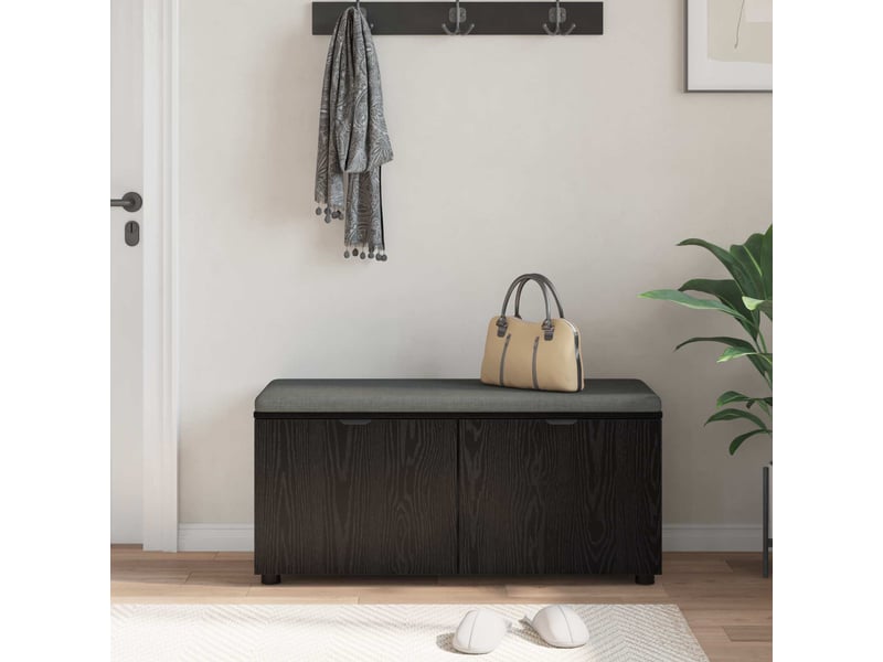  Banc d'entrée, banc interieur avec coussin chêne noir 100x38x46 cm shl63689  - Conforama D