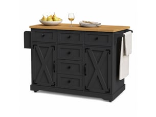 Desserte de cuisine 147x44x93 cm pliante mdf métal noire